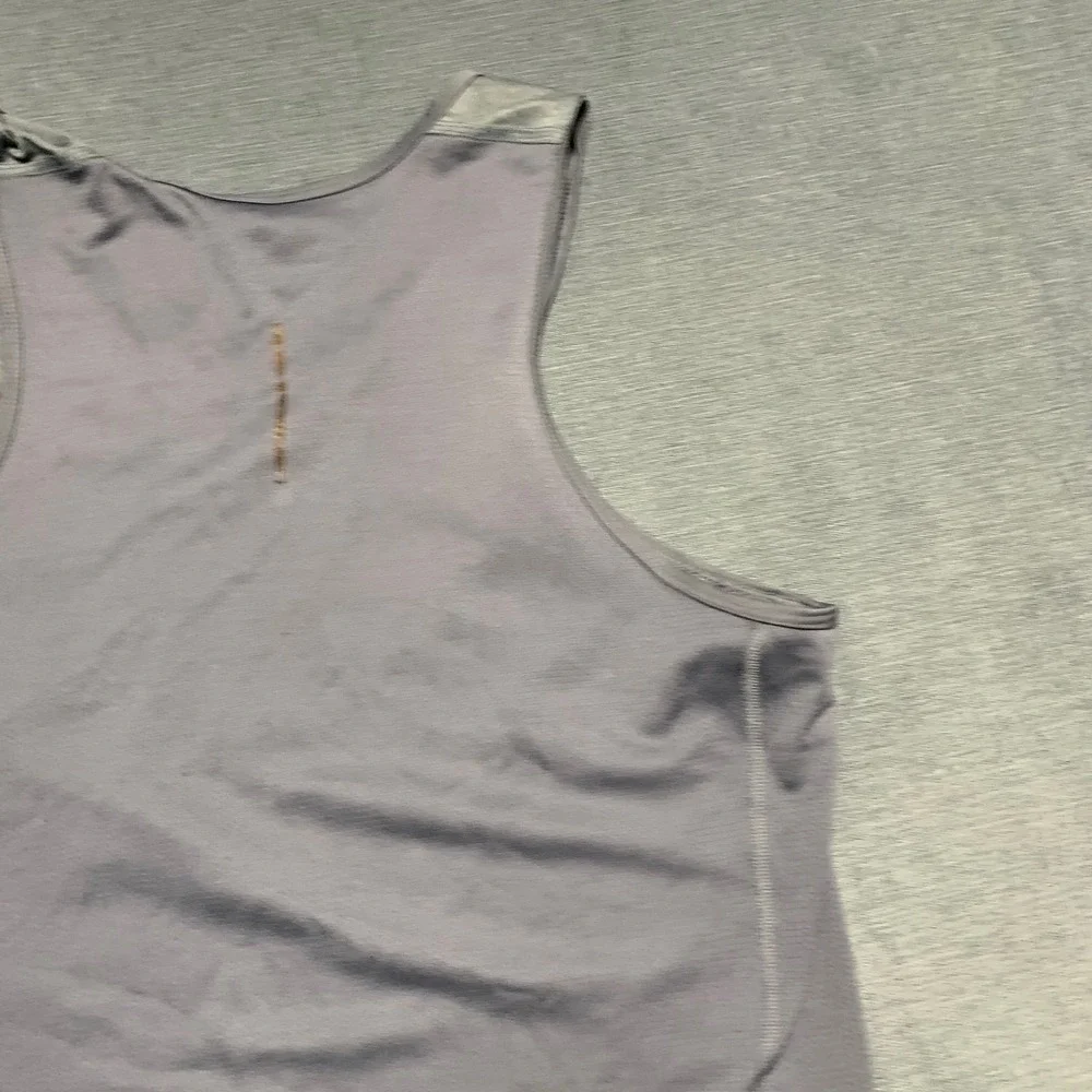 Nike Dri Fit Running Tank Mens Medium Gray Swoosh Logo Sleeveless Performance